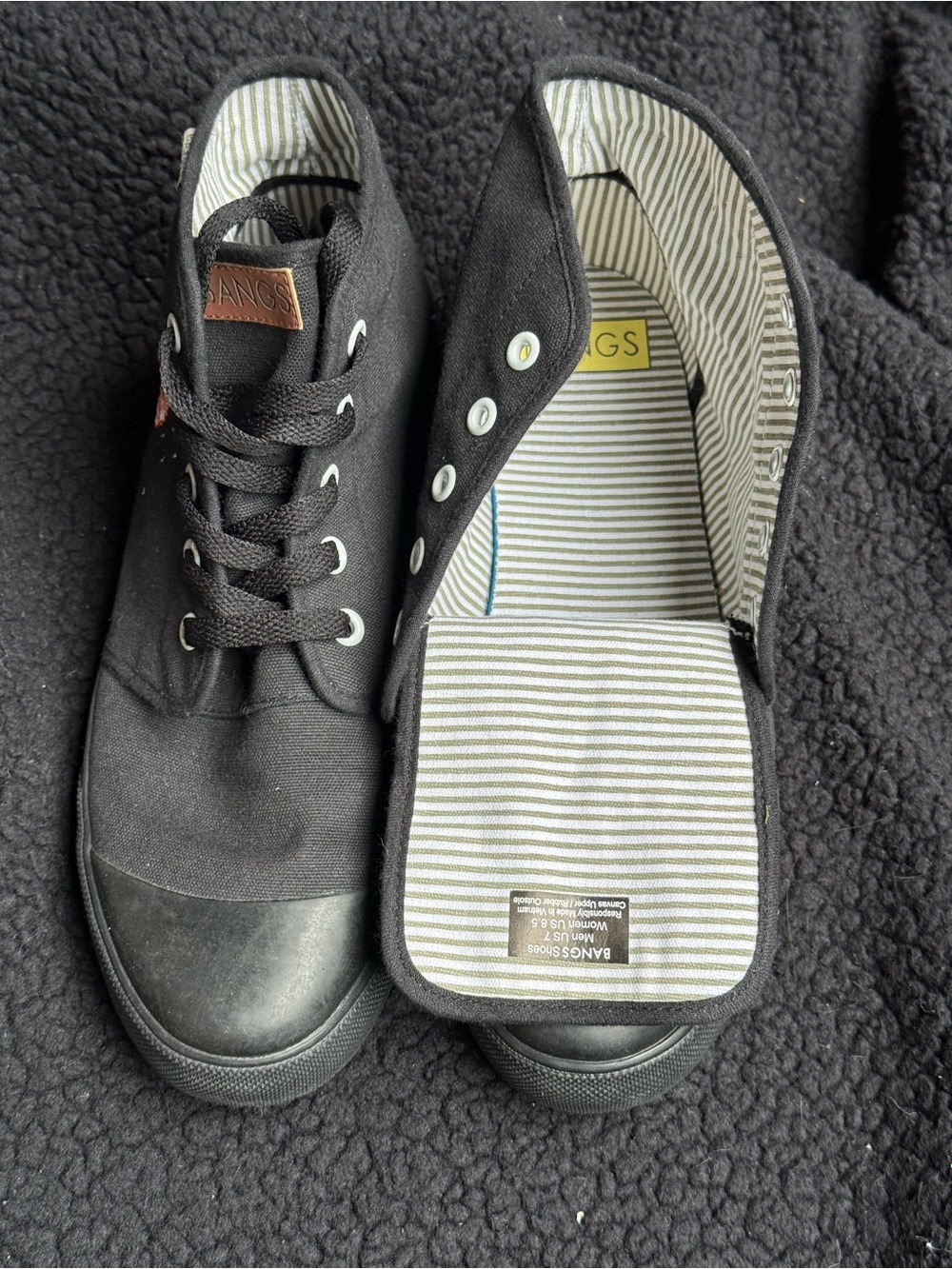 Size Men 7 Women 8.5 - BANGS Shoes Universe High Top Planets Onyx Black